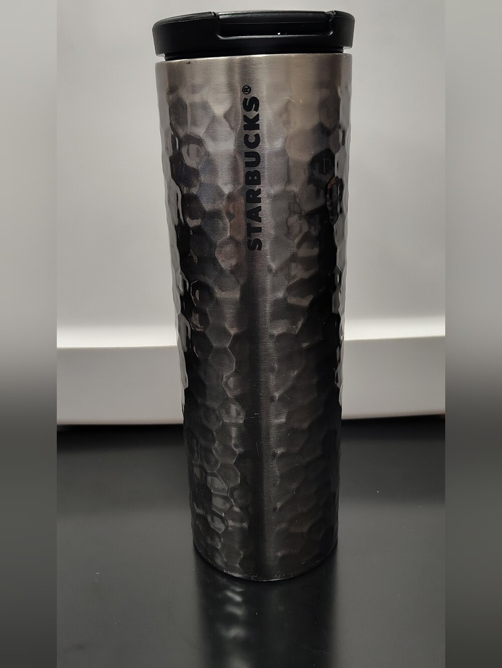 Starbucks 2012 16oz Limited Edition Silver Hammered Stainless Steel Tumbler